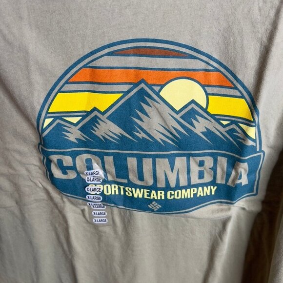Columbia Men's Views Mountain Graphic T-Shirt - Safari Size M - Picture 3 of 6